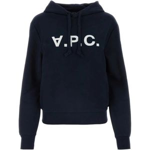 A.p.c., Sweatshirts & Hoodies, Dames, Blauw, L, Katoen, Midnight Blue Katoenen Sweatshirt