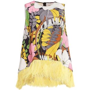 La DoubleJ, Tops, Dames, Veelkleurig, S, Katoen, Scala Feathered Top