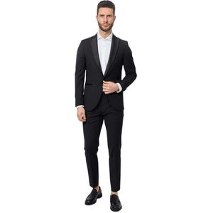 Mulish, Pakken, Heren, Zwart, 6Xl, Wol, Zwarte Slim Fit Jurk