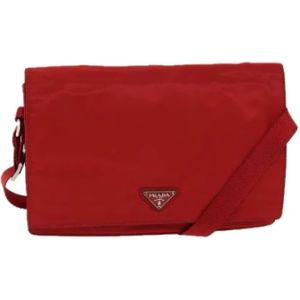 Prada Vintage, Pre-owned, Dames, Rood, ONE Size, Nylon, Pre-owned Nylon prada-bags