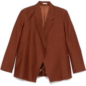 Bite Studios, Jassen, Dames, Bruin, S, Wol, Roestbruine Wol Zijde Blazer Jas