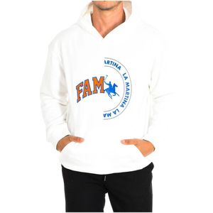La Martina, Sweatshirts & Hoodies, Heren, Wit, M, Katoen, Cloud Dancer Man Oversized Katoenen Hoodie