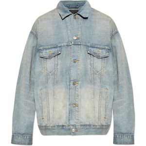 Balenciaga, Jassen, Heren, Blauw, S, Denim, Paris Tropical Denim Jas