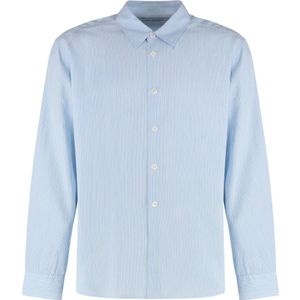Our Legacy, Overhemden, Heren, Blauw, L, Afgeronde Zoom Viscose Shirt