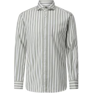 Windsor, Overhemden, Heren, Groen, 3Xs, Katoen, Gestreept Casual Overhemd