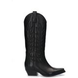 Sacha, Schoenen, Dames, Zwart, 37 EU, Leer, Zwarte leren cowboylaarzen met borduursel