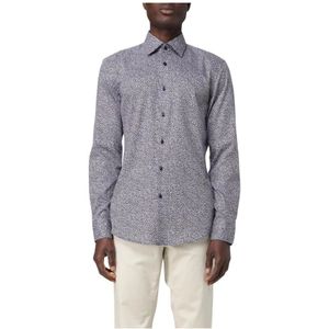 Hugo Boss, Overhemden, Heren, Blauw, 3Xl, Katoen, Blauw Katoenen Overhemd