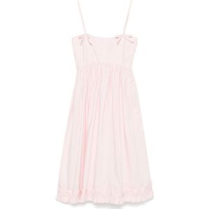 Ganni, Kleedjes, Dames, Roze, S, Lichtroze Midi Jurk