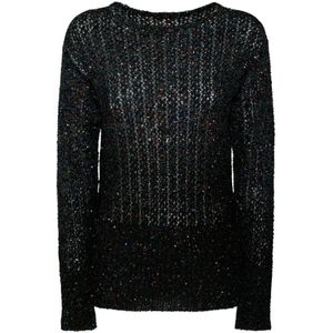 Maison Margiela, Truien, Dames, Blauw, M, Polyester, Ronde Hals Pullover
