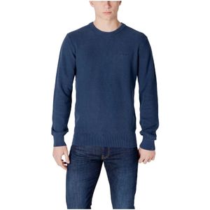 Guess, Truien, Heren, Blauw, S, Katoen, Stijlvolle Heren Katoenen Sweatshirt Collectie