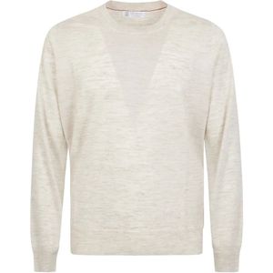 Brunello Cucinelli, Sweatshirts & Hoodies, Heren, Beige, L, Wol, Luxe Trui