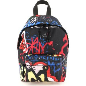 Vetements, Tassen, Dames, Zwart, ONE Size, Nylon, Bedrukte Nylon Mini Graffiti Rugzak