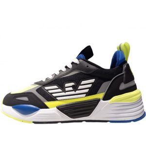 Emporio Armani Ea7, Schoenen, Heren, Zwart, 44 EU, Nylon, Mesh Racer Trainer