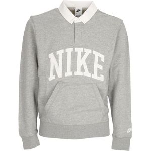 Nike, Tops, Heren, Grijs, L, Katoen, Lange Mouw Polo Club Shirt