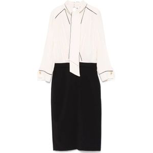 Elisabetta Franchi, Kleedjes, Dames, Veelkleurig, S, Witte Jurk voor Vrouwen Elegante Stijl