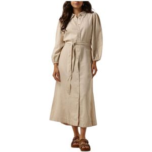 Y.a.s, Kleedjes, Dames, Beige, M, Linnen, Linnen Overhemdjurk