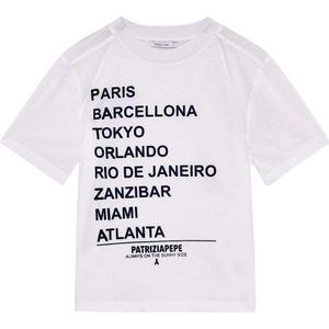 Patrizia Pepe, Tops, Dames, Wit, L, Katoen, Cotton T-Shirt