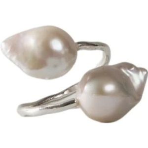 Malababa, Accessoires, Dames, Grijs, ONE Size, Tahiti Zilveren Parelring
