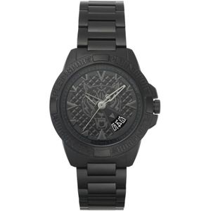 Plein Sport, Accessoires, Heren, Zwart, ONE Size, Touchdown Roestvrijstalen Horloge