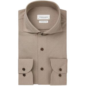 Profuomo, Overhemden, Heren, Bruin, M, Bruine Overhemd Lange Mouw