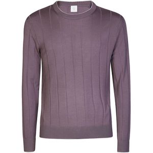 Eleventy, Truien, Heren, Paars, S, Wol, Merino Wol Ronde Hals Trui