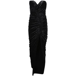 Alexandre Vauthier, Kleedjes, Dames, Zwart, XS, Polyester, Zwarte Jurk Aw 24 Elegante Stijl
