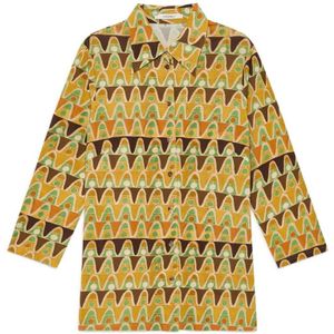 Maliparmi, Blouses & Shirts, Dames, Geel, XL, Geometrische Mimosa Shirt in Geel/Groen/Bruin