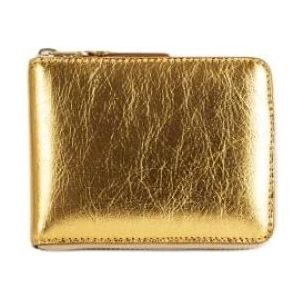 Comme des Garçons, Accessoires, Dames, Geel, ONE Size, Leer, Gouden Patentleren Portemonnee met Rits