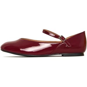 Cesare Gaspari, Schoenen, Dames, Rood, 38 EU, Leer, Patent Mary Jane Flats - Bordeaux