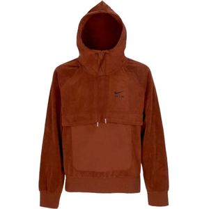 Nike, Sport, Heren, Bruin, XL, Nylon, Winterhoodie met nylon inzetstukken