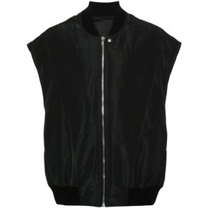 Rick Owens, Jassen, Heren, Zwart, L, Polyester, Casual Zwart Polyester Flight Vest
