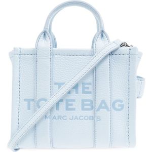 Marc Jacobs, Tassen, Dames, Blauw, ONE Size, Leer, The Tote Small