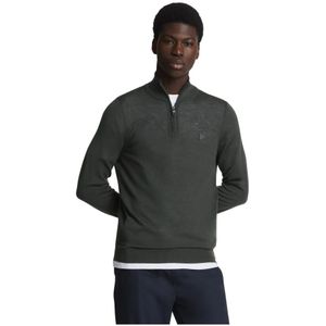 Lyle & Scott, Truien, Heren, Blauw, XL, Wol, Quarter Zip Jumper