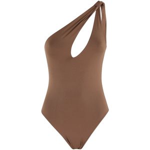 Federica Tosi, Badkleding, Dames, Bruin, M, Een schouder badpak Cacao Bruin
