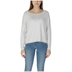 Liu Jo, Truien, Dames, Wit, S, Witte Viscose Blend Sweatshirt