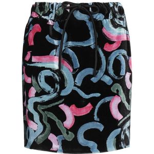 Emporio Armani, Rokken, Dames, Veelkleurig, S, Gedrukte Rok met Verstelbare Tailleband