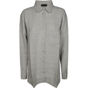 Andamane, Blouses & Shirts, Dames, Grijs, 2Xs, Katoen, Georgiana Oversized Shirt