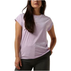 Minus, Tops, Dames, Paars, L, Lila Trendy Tee voor Casual Uitjes