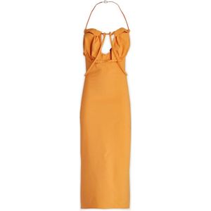 Jacquemus, Kleedjes, Dames, Geel, 2Xs, Midi Jurk