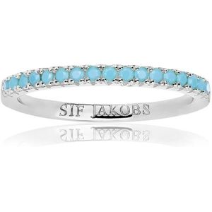 Sif Jakobs Jewellery, Accessoires, Dames, Grijs, 58 MM, Zilveren Ring met Turkoois Stenen