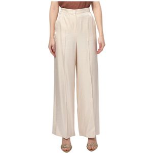 Iblues, Broeken, Dames, Beige, L, Elegante Ivoor Broek Wide Leg