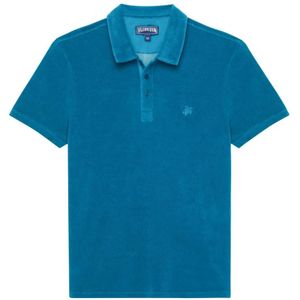 Vilebrequin, Tops, Heren, Blauw, XL, Katoen, Phoenix terry polo shirt