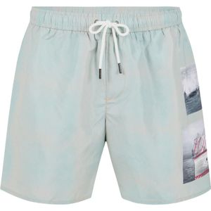 Iceberg, Badkleding, Heren, Groen, 2Xl, Salie groene zwemshorts met prints en trekkoord