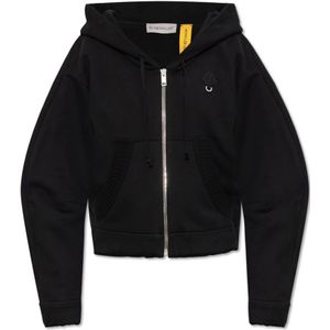 Moncler, Sweatshirts & Hoodies, Dames, Zwart, XS, Katoen, Hoodie uit de Moncler Genius Collectie