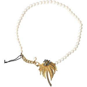 Dolce & Gabbana, Accessoires, Dames, Geel, ONE Size, Kristal Parel Boom Hanger Ketting