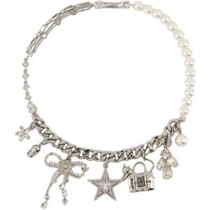 Marc Jacobs, Accessoires, Dames, Grijs, ONE Size, Zilveren Kattenketting - Metaal - Messing
