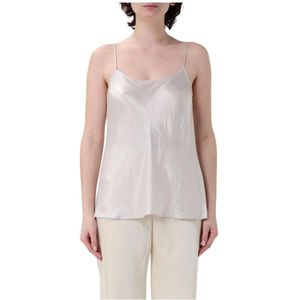 Vince, Tops, Dames, Beige, M, Champagne Zijden Cami Top