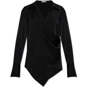 Helmut Lang, Blouses & Shirts, Dames, Zwart, S, Wikkelshirt