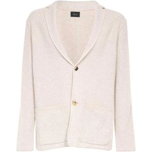 Brioni, Truien, Heren, Beige, L, Wol, Luxe Cashmere Revers Kraag Vest