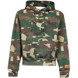 Heron Preston, Sweatshirts & Hoodies, Heren, Groen, L, Katoen, Camouflage Katoenen Hoodie